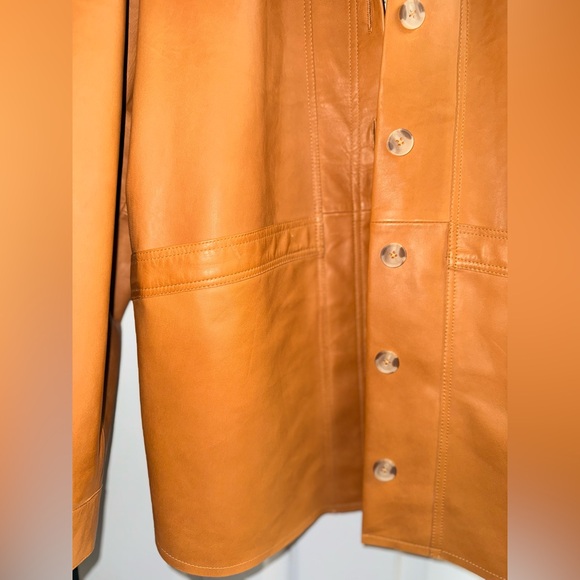 NWT Sezane Will Jacket Honey 100% Leather Size M - Picture 5 of 16